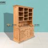 Tủ chén gỗ sồi tự nhiên 2 tầng 2 cánh 2 cánh 5 hộc kéo Tuscany TC2T-01SM