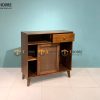 Tủ chén gỗ sồi tự nhiên 2 cánh 2 hộc kéo Mango màu óc chó TC1T-07SN