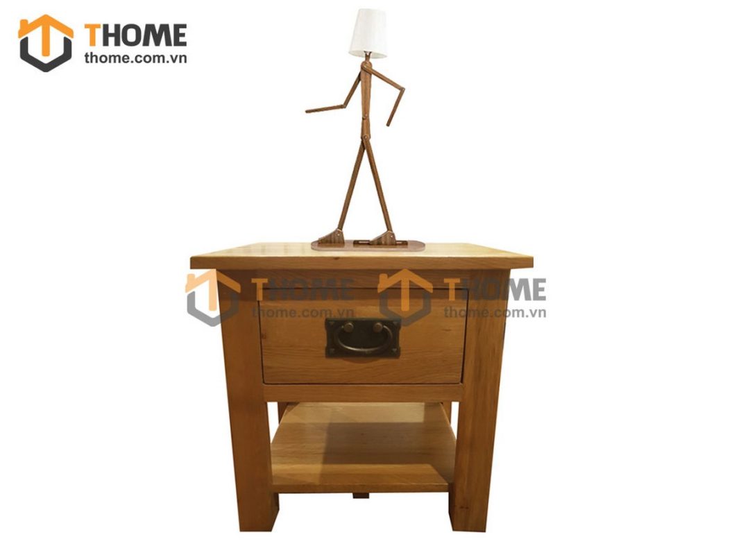 Tủ đầu giường gỗ sồi tự nhiên 1 hộc kéo TDG-14SM