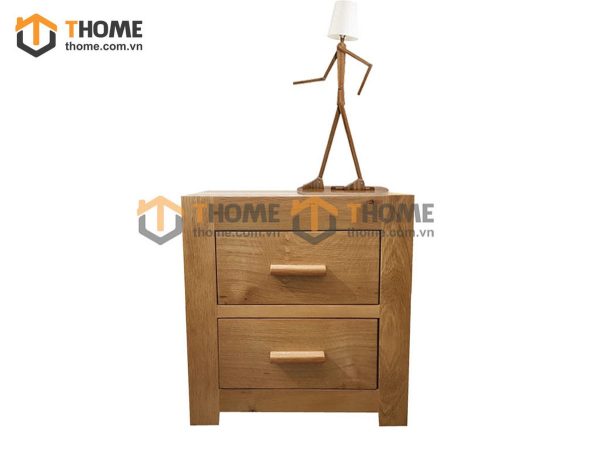 Tủ đầu giường gỗ sồi tự nhiên 2 hộc kéo Cuba màu tự nhiên TDG-09SM