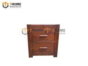 Tủ đầu giường gỗ sồi tự nhiên 2 hộc kéo Cuba màu óc chó TDG-10SM