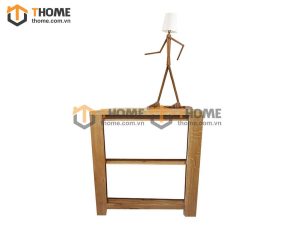 Tủ đầu giường gỗ sồi tự nhiên 2 hộc kéo Lakada màu trắng TDG-04SM