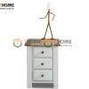 Tủ đầu giường gỗ sồi tự nhiên 3 hộc kéo Woodstock màu trắng TDG-13SM