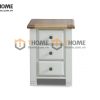 Tủ đầu giường gỗ sồi tự nhiên 3 hộc kéo Woodstock màu trắng TDG-13SM