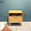 Tủ đầu giường gỗ sồi tự nhiên Cuba 1 hộc kéo màu tự nhiên TDG-09SN
