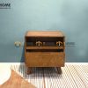 Tủ đầu giường gỗ sồi tự nhiên Cuba 1 hộc kéo màu óc chó TDG-10SN