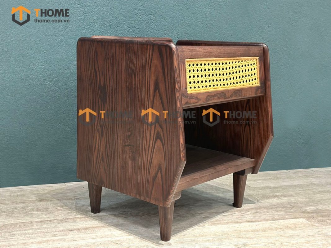 Tủ đầu giường gỗ sồi tự nhiên mây 1 hộc kéo TDG-08SN