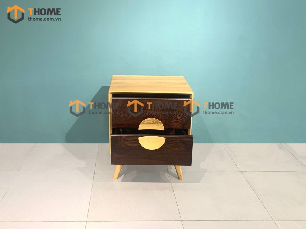 Tủ đầu giường gỗ sồi tự nhiên Omega 2 hộc kéo TDG-07SN