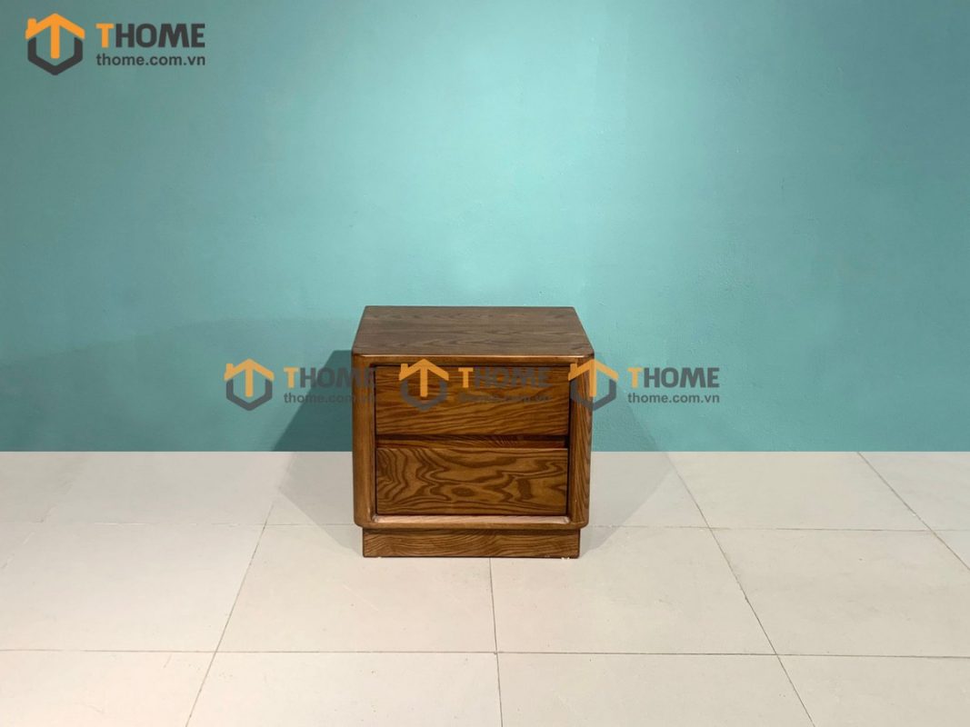 Tủ đầu giường gỗ sồi tự nhiên Sunrise màu óc chó TDG-05SN