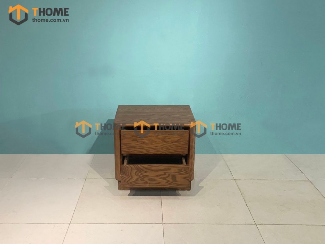 Tủ đầu giường gỗ sồi tự nhiên Sunrise màu óc chó TDG-05SN