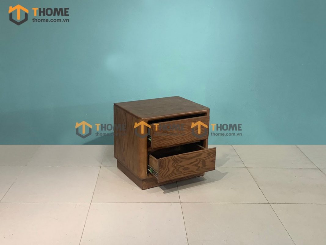 Tủ đầu giường gỗ sồi tự nhiên Sunrise màu óc chó TDG-05SN