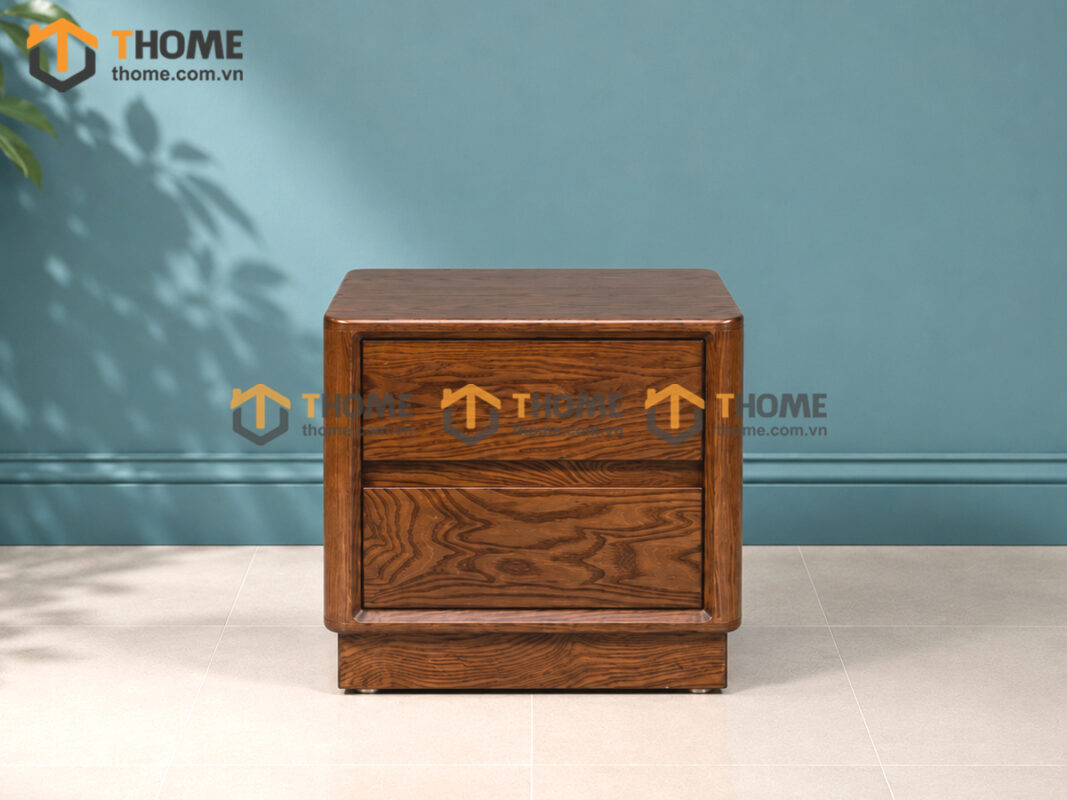Tủ Đầu Giường Gỗ Sồi Tự Nhiên Sunrise Màu Óc Chó TDG-05SN