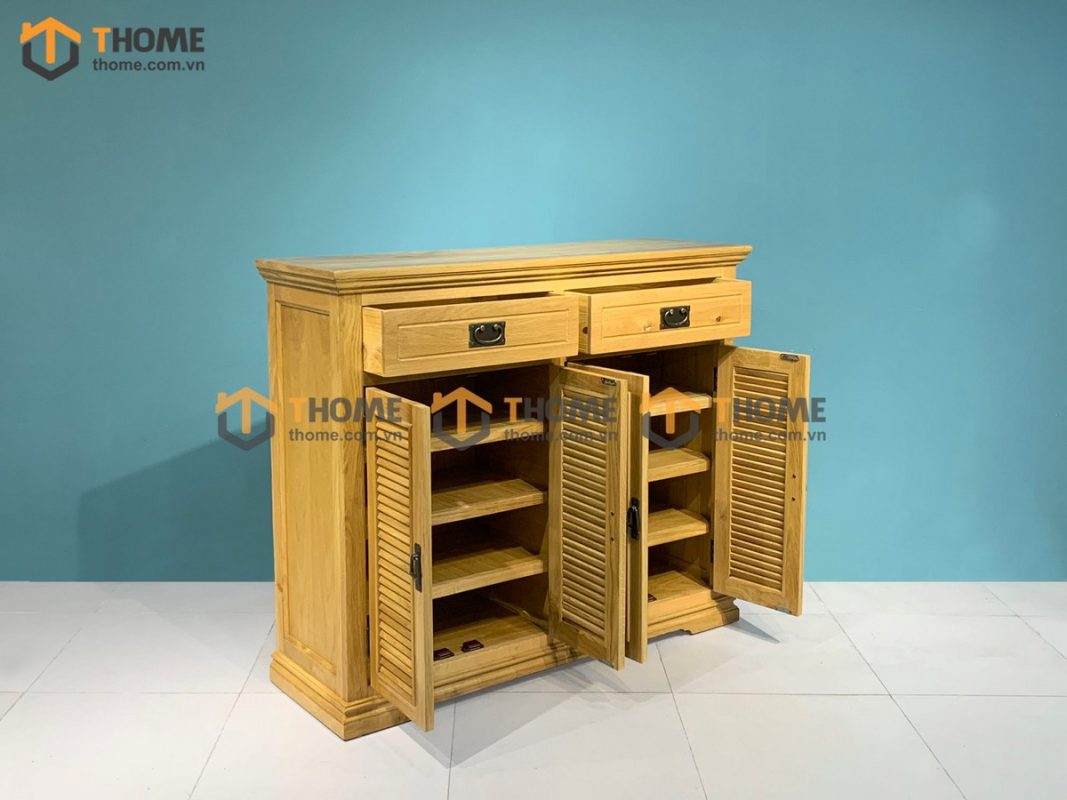 Tủ giày gỗ sồi tự nhiên 3 cánh 1 hộc kéo Harris TG-04SM
