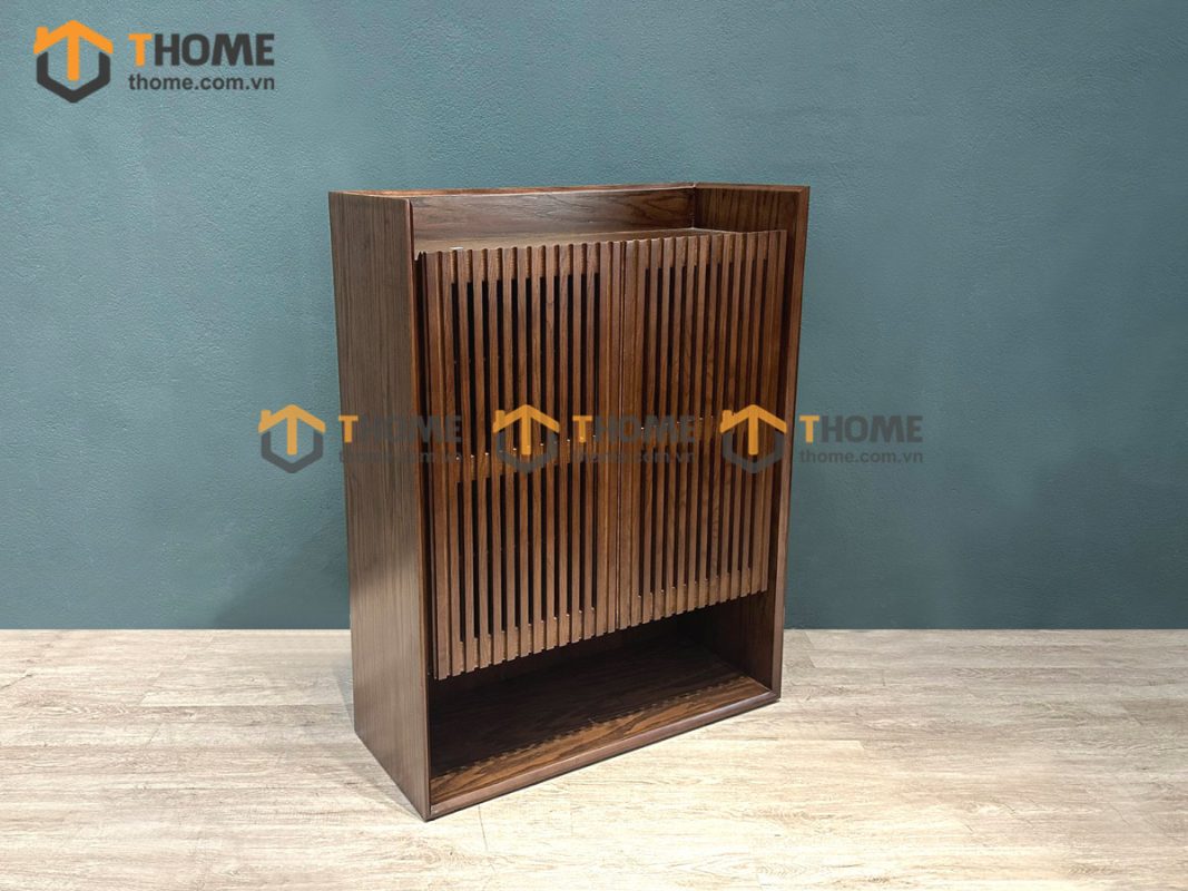 Tủ giày gỗ sồi tự nhiên 2 cánh sọc đứng Capri TG-04SN
