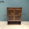 Tủ giày gỗ sồi tự nhiên 2 cánh sọc đứng Capri TG-04SN
