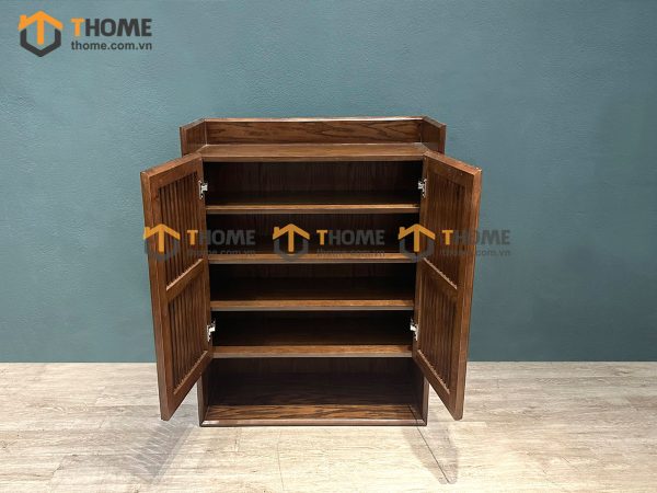 Tủ giày gỗ sồi tự nhiên 2 cánh sọc đứng Capri TG-04SN