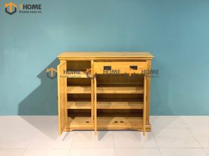 Tủ giày gỗ sồi tự nhiên 3 cánh 1 hộc kéo chấm bi Harris TG-05SM
