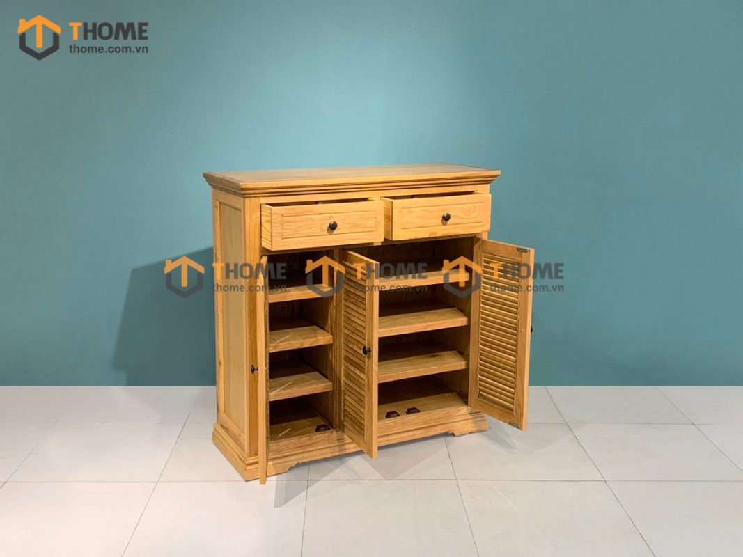 Tủ giày gỗ sồi tự nhiên 3 cánh 1 hộc kéo Tuscany TG-08SM