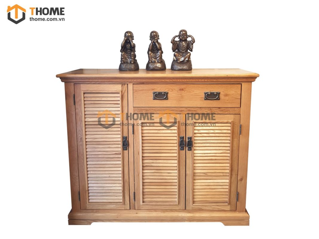 Tủ giày gỗ sồi tự nhiên 3 cánh 1 hộc kéo Tuscany TG-08SM