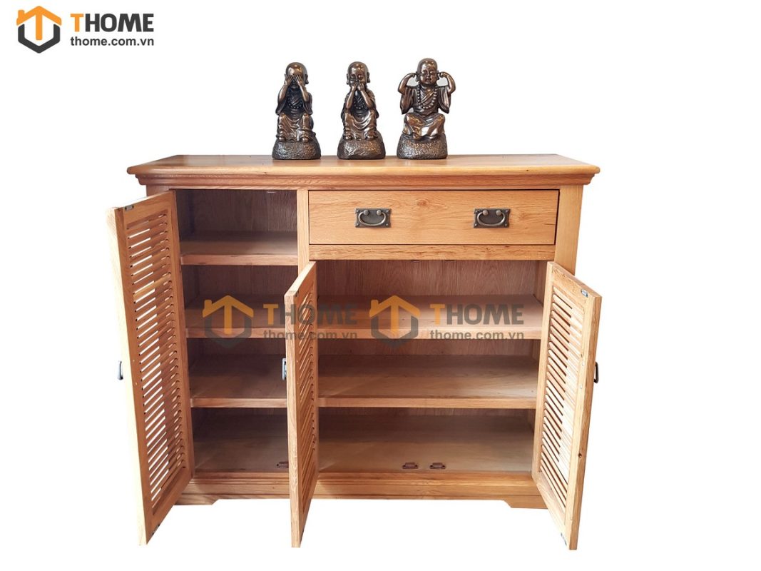 Tủ giày gỗ sồi tự nhiên 3 cánh 1 hộc kéo Tuscany TG-08SM