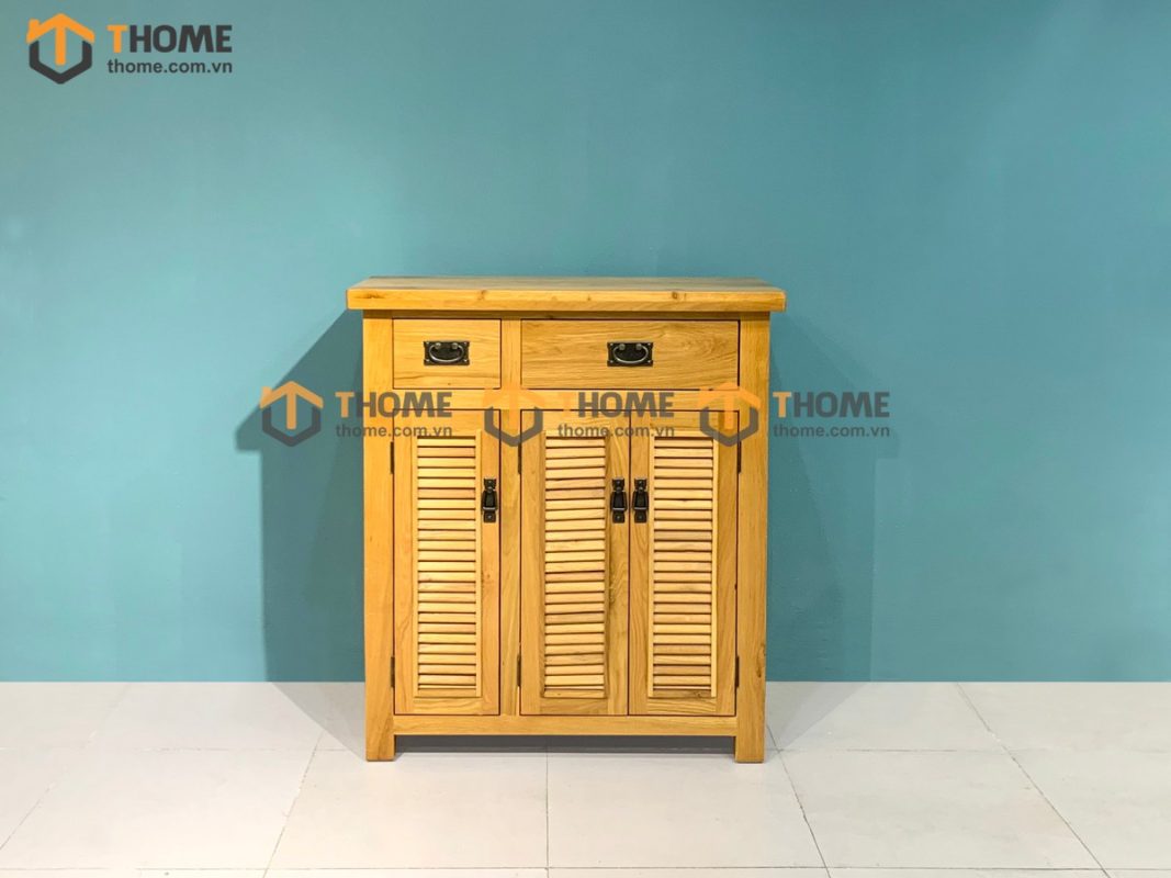 Tủ giày gỗ sồi tự nhiên 3 cánh 2 hộc kéo Harris TG-11SM