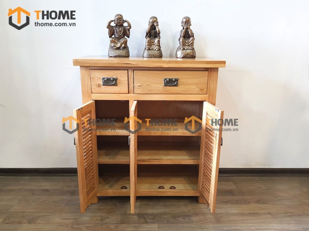 Tủ giày gỗ sồi tự nhiên 3 cánh 2 hộc kéo Harris TG-11SM