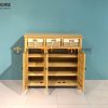 Tủ giày gỗ sồi tự nhiên 3 cánh 3 rổ cói Morris TG-19SM