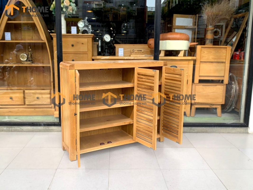 Tủ giày gỗ sồi tự nhiên 3 cánh mở Harris TG-14SM