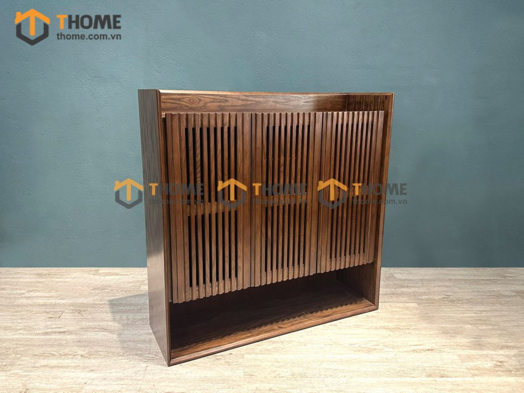 Tủ giày gỗ sồi tự nhiên 3 cánh sọc đứng Capri TG-05SN