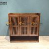 Tủ giày gỗ sồi tự nhiên 3 cánh sọc đứng Capri TG-05SN