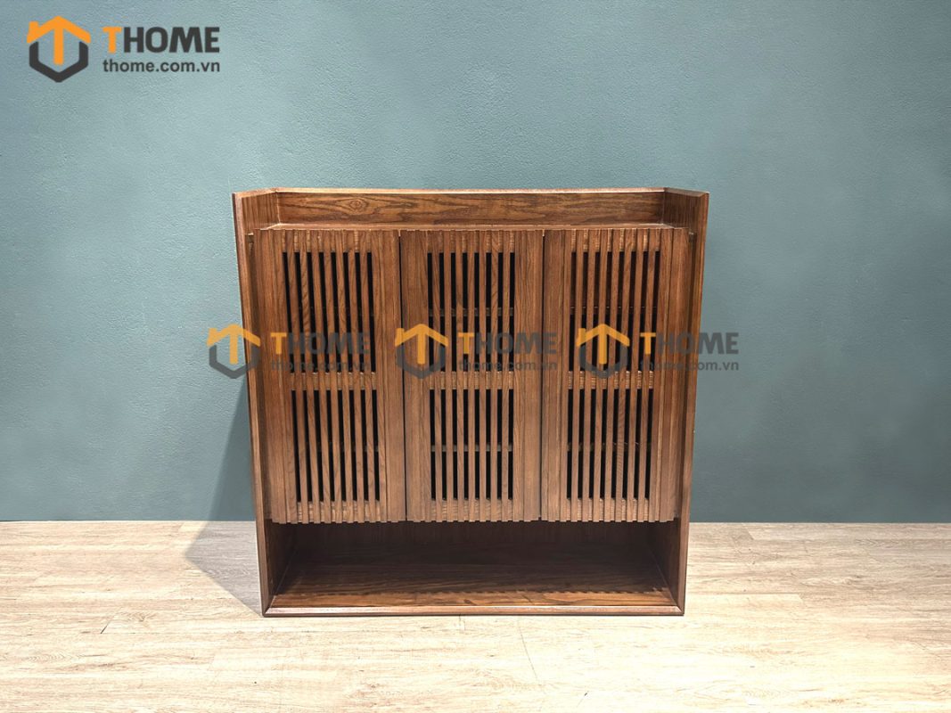 Tủ giày gỗ sồi tự nhiên 3 cánh sọc đứng Capri TG-05SN