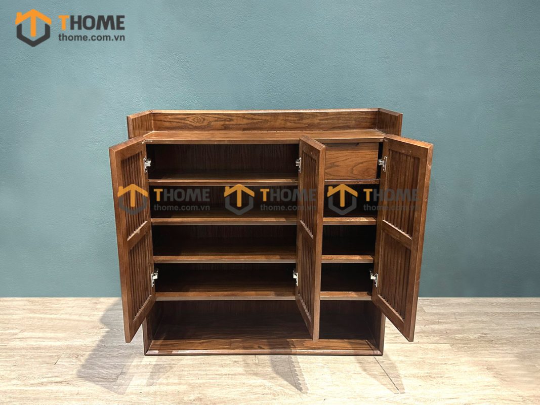 Tủ giày gỗ sồi tự nhiên 3 cánh sọc đứng Capri TG-05SN