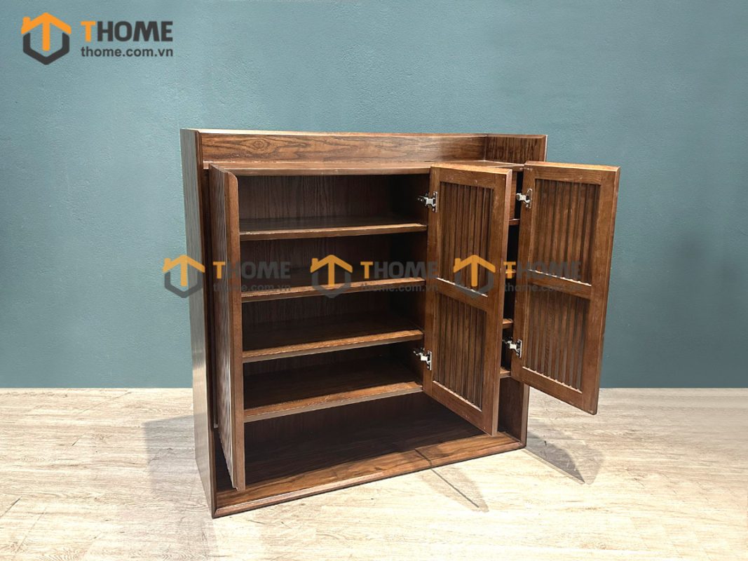 Tủ giày gỗ sồi tự nhiên 3 cánh sọc đứng Capri TG-05SN