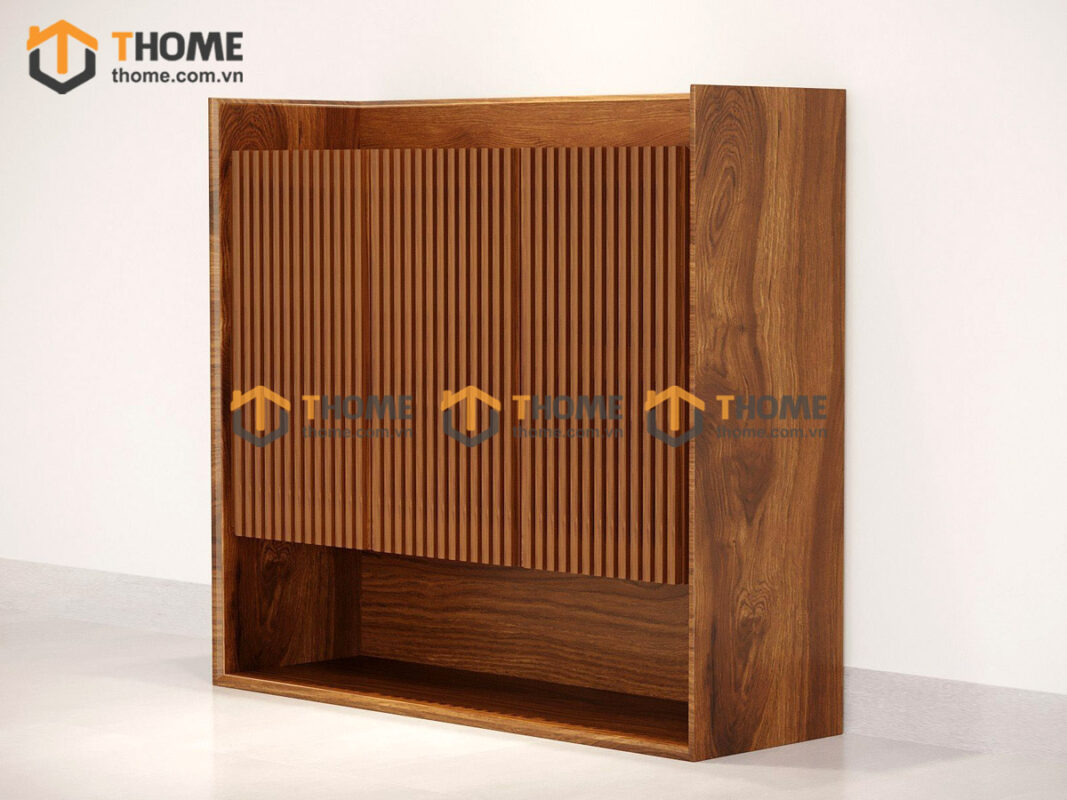 Tủ Giày Gỗ Sồi Tự Nhiên 3 Cánh Sọc Đứng Capri TG-05SN