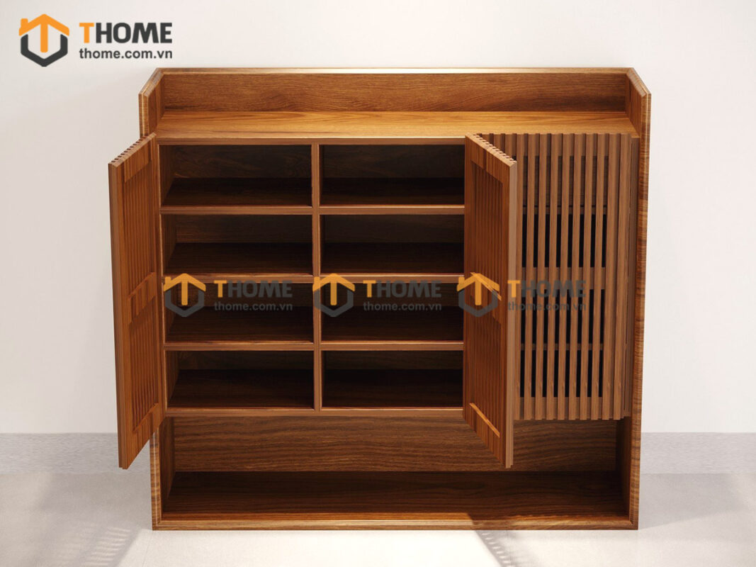 Tủ Giày Gỗ Sồi Tự Nhiên 3 Cánh Sọc Đứng Capri TG-05SN