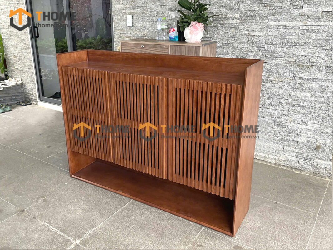Tủ Giày Gỗ Sồi Tự Nhiên 3 Cánh Sọc Đứng Capri TG-05SN