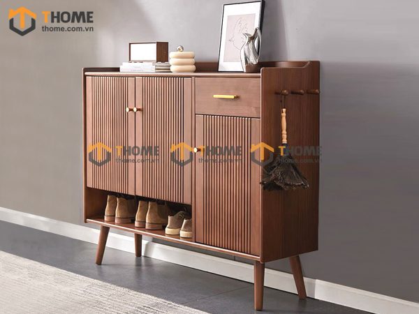 Tủ giày gỗ sồi tự nhiên 3 cánh sọc đứng Vega TG-06SN