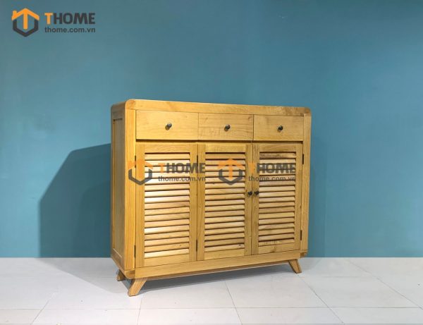 Tủ giày gỗ sồi tự nhiên 3 cánh 3 hộc kéo Nova TG-15SM
