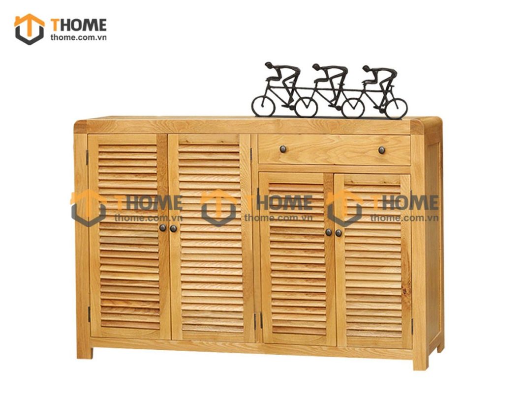 Tủ giày gỗ sồi tự nhiên 4 cánh 1 hộc kéo Nova TG-16SM
