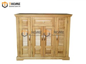 Tủ giày gỗ sồi tự nhiên 4 cánh 1 hộc kéo Pano TG-07SM
