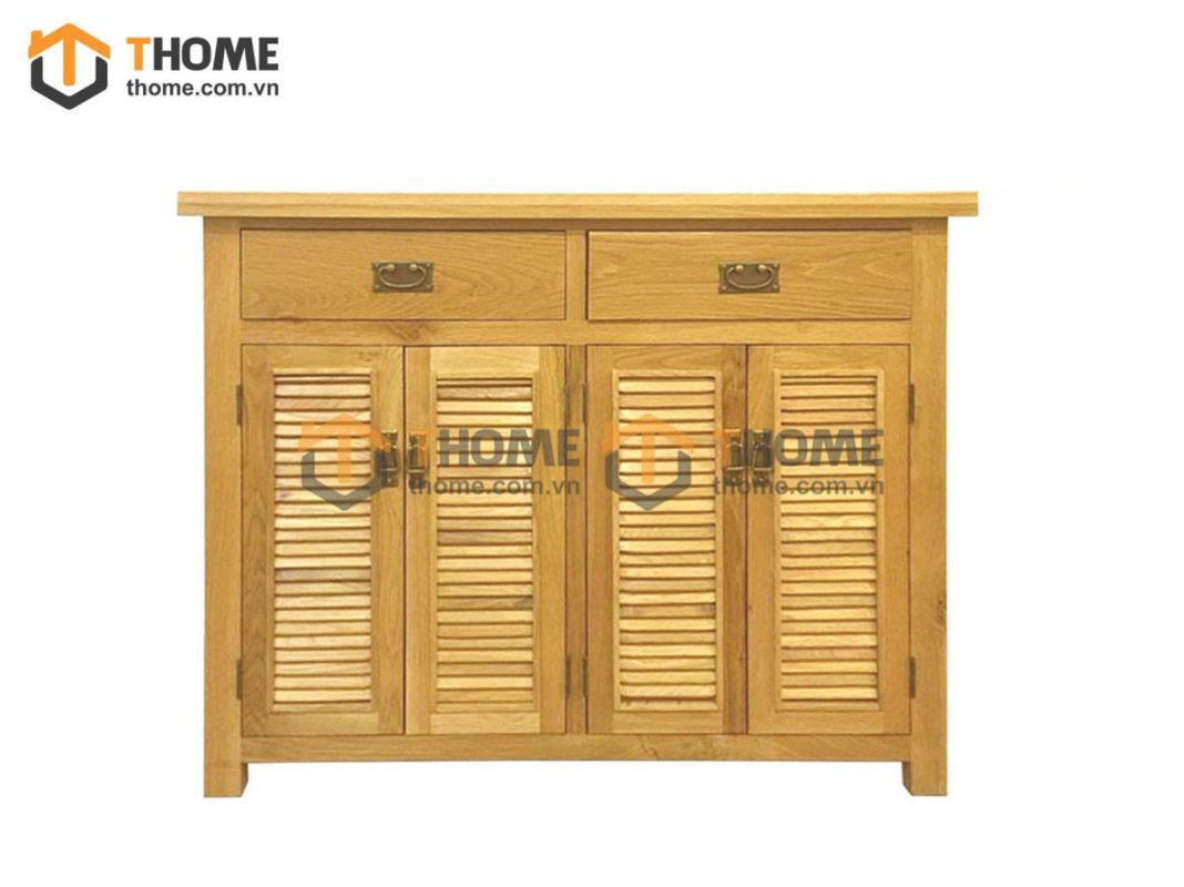 Tủ giày gỗ sồi tự nhiên 4 cánh 2 hộc kéo Harris TG-06SM