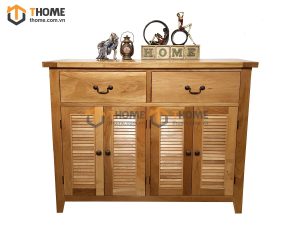 Tủ giày gỗ sồi tự nhiên 4 cánh 2 hộc kéo Harris TG-12SM