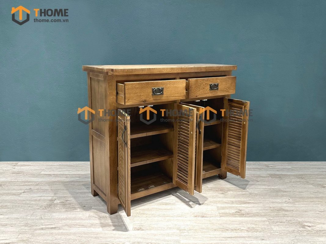 Tủ giày gỗ sồi tự nhiên 4 cánh 2 hộc kéo lá sách Harris TG-28SM