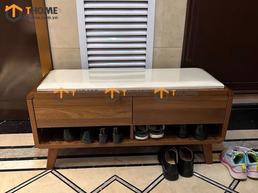 Tủ giày gỗ sồi tự nhiên 4 cánh âm Lux TG-07SN