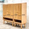 Tủ giày gỗ sồi tự nhiên 4 cánh Aolix TG-08SN