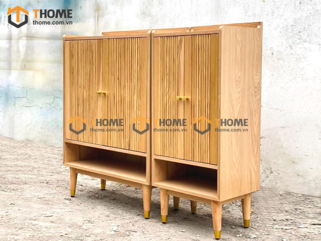 Tủ giày gỗ sồi tự nhiên 4 cánh Aolix TG-08SN