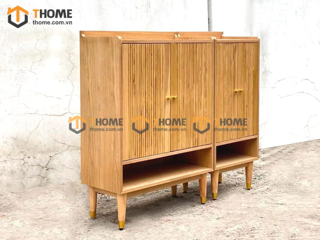Tủ giày gỗ sồi tự nhiên 4 cánh Aolix TG-08SN
