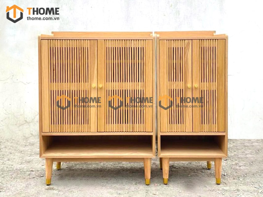 Tủ giày gỗ sồi tự nhiên 4 cánh Aolix TG-08SN
