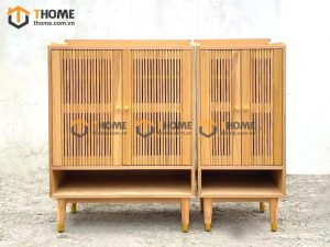 Tủ giày gỗ sồi tự nhiên 4 cánh Aolix TG-08SN