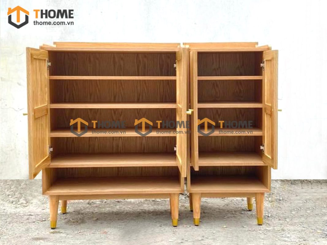 Tủ giày gỗ sồi tự nhiên 4 cánh Aolix TG-08SN
